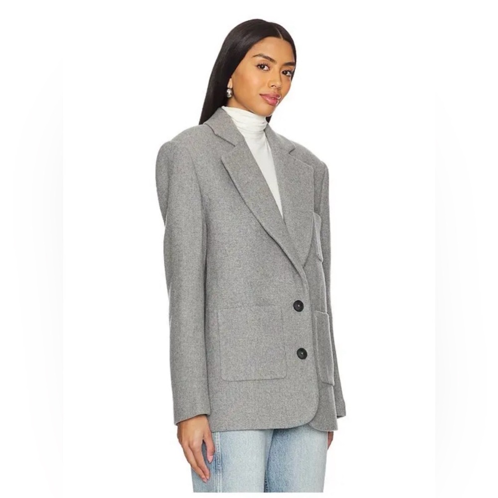 NWT EAVES (Revolve) Shai Manteco Wool Blazer in Light Grey, Size Small - Picture 3 of 11